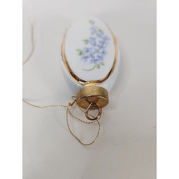 Lou Horn Hand Painted Ceramic Porcelain Christmas Ornament Floral Signed Vtg - Picture 3 of 11